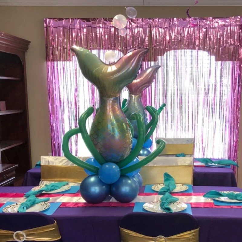 

5pcs Mermaid Tail Foil Balloon Seashell Colorful Ballon Wedding Party Decor Baby Shower Supplies Kids Birthday Gifts Sea Theme