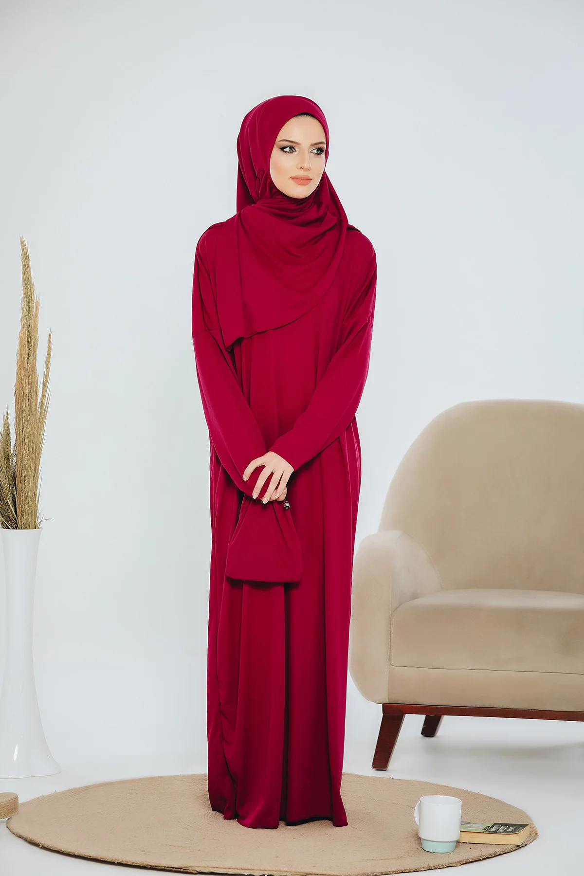 

Long One-Piece Women 'S Prayer Gown Fashion Muslim Women 'S Daily Casual Kullanışlı Namaz Gown