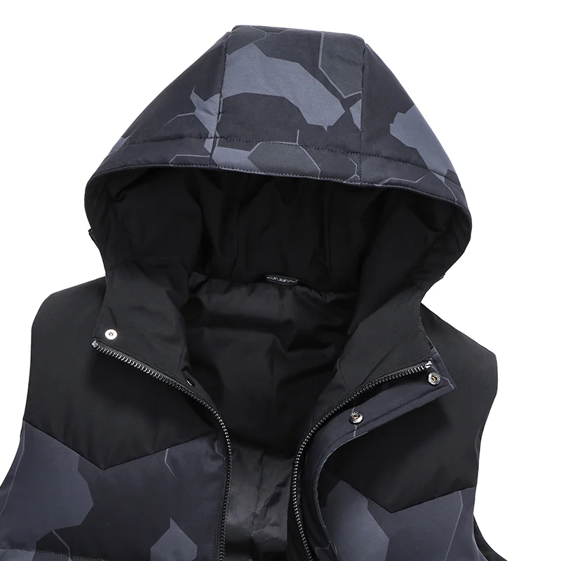 Мужская осенне-зимняя хлопковая жилетка с капюшоном теплая куртка отборная