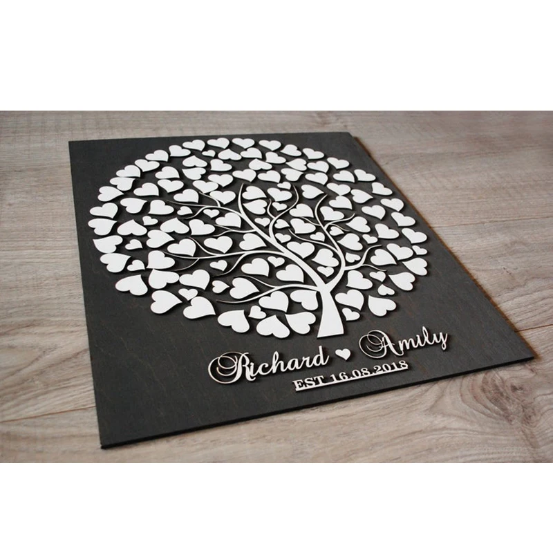 Свадебная Гостевая книга с деревом альтернативная деревянная