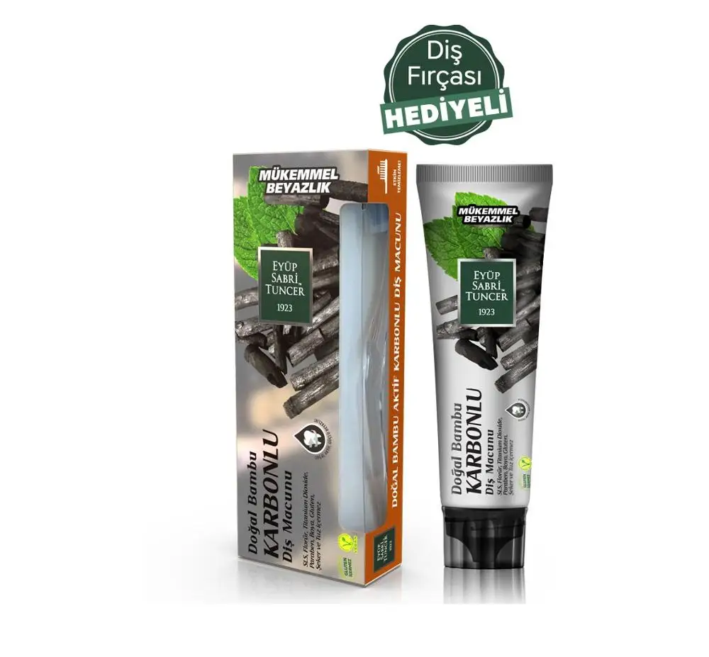 

%100 Natural Bamboo Activated Carbon Toothpaste 75 ml HEALTHY CHEMICAL NO HERBAL WHITE TEETH HEALTHY MOUTH