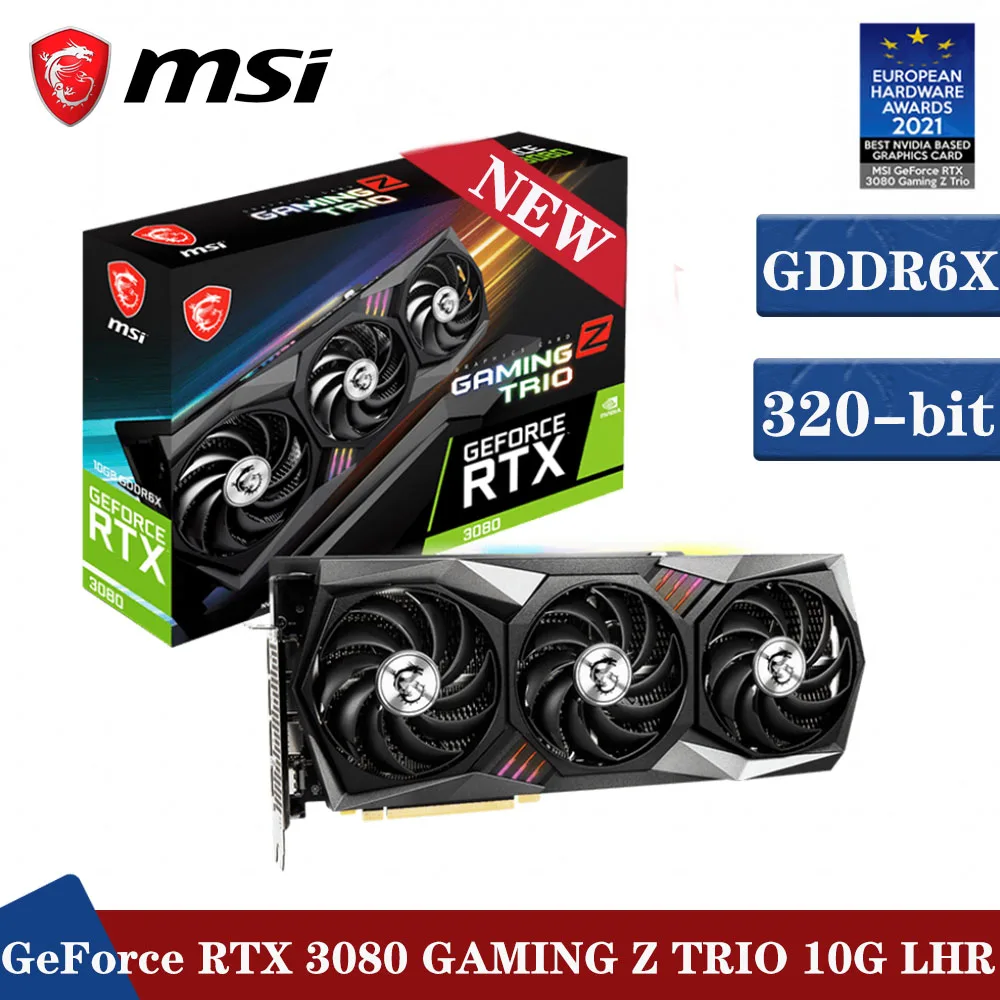 

MSI GeForce RTX 3080 GAMING Z TRIO 10G LHR Graphics Card NVIDIA RTX 3080 19000MHz GDDR6X 10GB 320bit DirectX 12 Video Card New