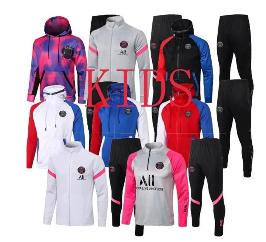 

2021 Tracksuit Kids Tracksuit LONG sleeves Football Hoodies jacket Training Suit Sweatshirt And Pants Set There Are Many Styles.
