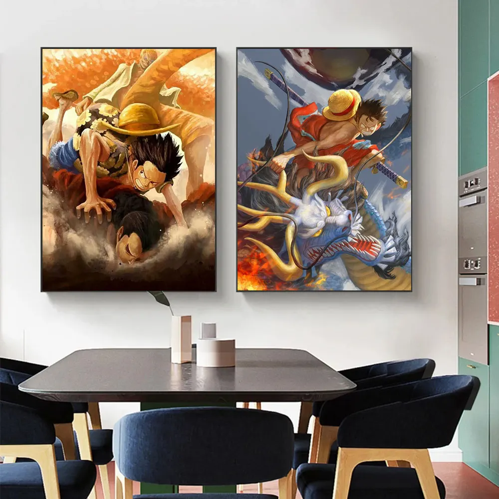 

Luffy Kinemon Classic Japanese Anime Posters Wall Art One Piece Canvas Painting Prints Pictures Boy Room Home Decoration Cuadros