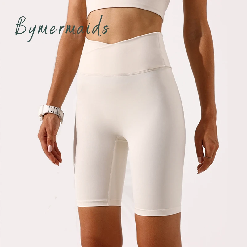 

Bymermaids Seamless Sports Shorts Women's Leggings Cycling Pants Abdomen Fitness Yoga Short High Waist Gym Workout Shorts Female