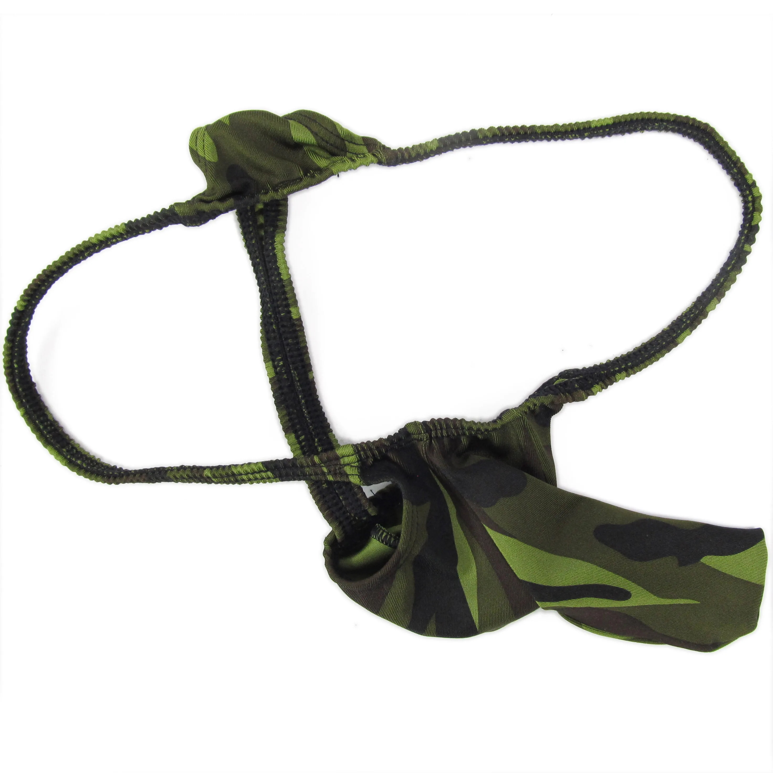 

String Thong G4944 String Narrow waist Pouch and Sleeve Leopard Dots Camo