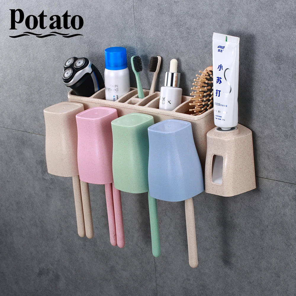 Potato Держатель для зубной щетки на присоске крышка настенный держатель хранения