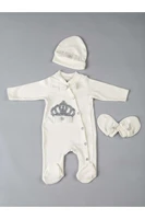 girl boy baby newborn suit king queen boy girl unisex babies outfit set cotton daily casual 3 piece jumpsuit clothing model