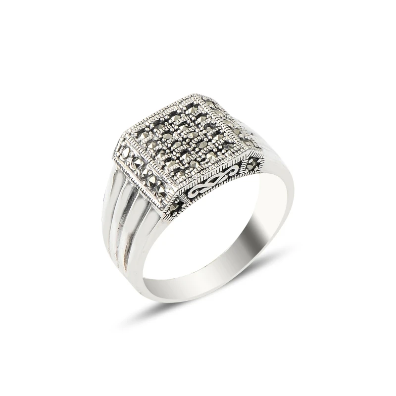 

Серебряное 925 пробы кольцо из марказита