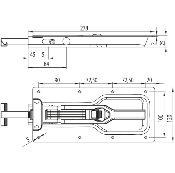 

CASTED RECESSED TRAILER LOCK FOR TRUCKS