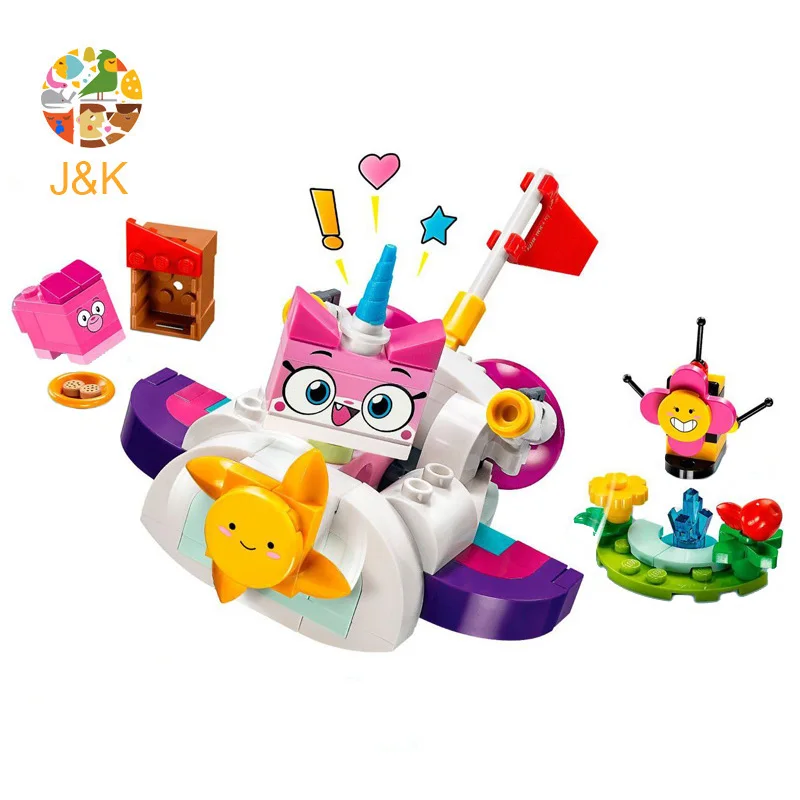 41451 126pcs The Unikitty Cat Cloud Car Model Building Block Brick Set Toys For Children 11015 Gift | Blocks