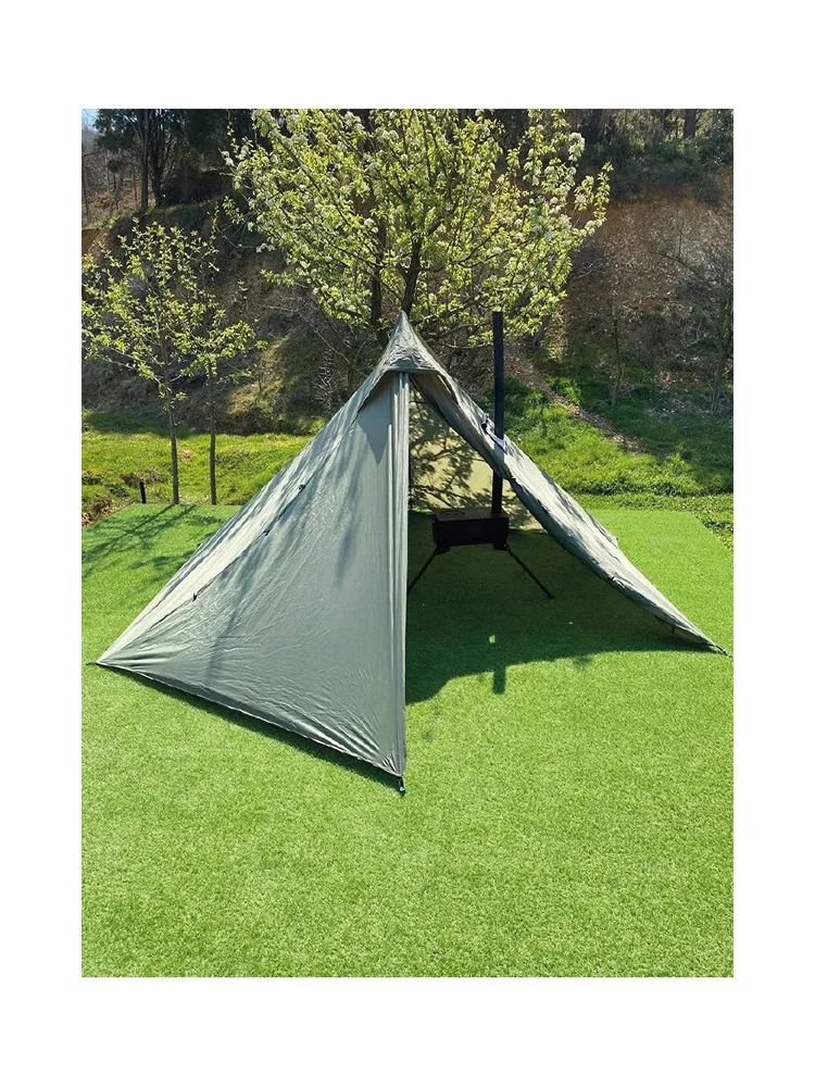 

Bushcraft Pyramid Tent Lightweight 4 Season Waterproof Ripstop Nylon Camping Tents With Chimney Hole Winter Shelter Backpacking