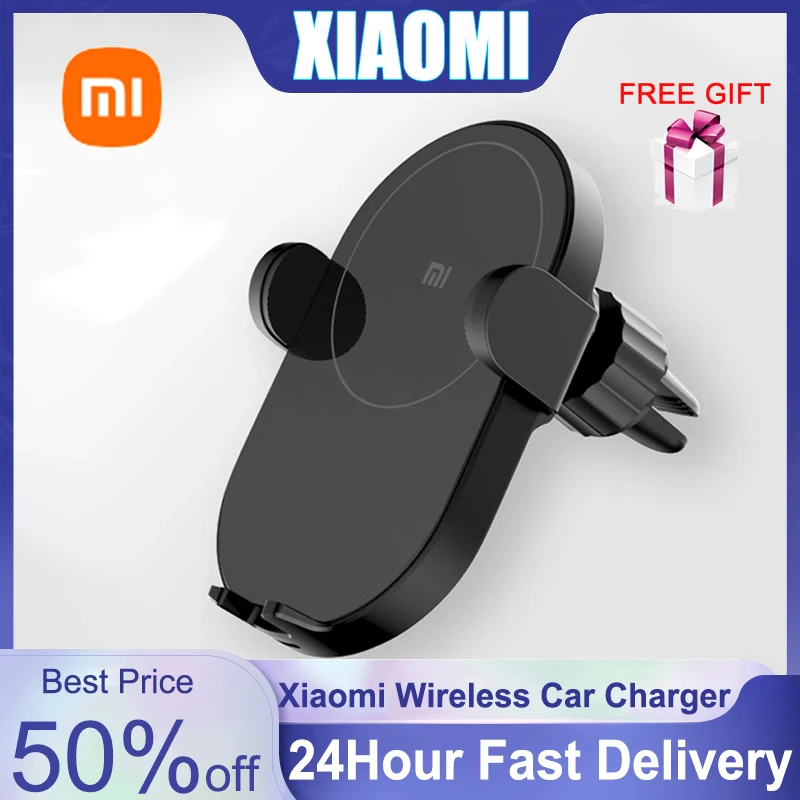 

Xiaomi Charger 20W Max Qi Wireless Car Charger WCJ02ZM Auto Pinch with Intelligent Infrared Sensor Fast Charging Car Phone Holde