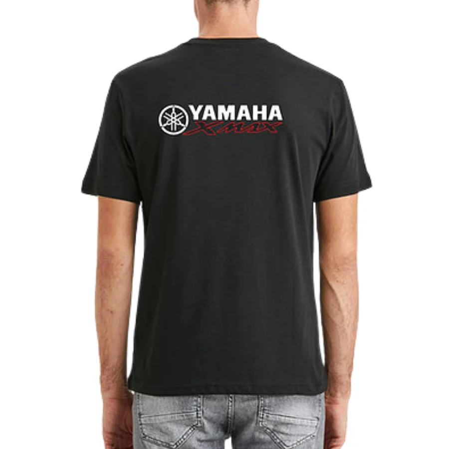 

New Fashion Spring Men's O neck Short Sleeve Tshirt Yamaha Xmax Printed 100% Cotton Casual Crew Neck Summer T-shirt Black