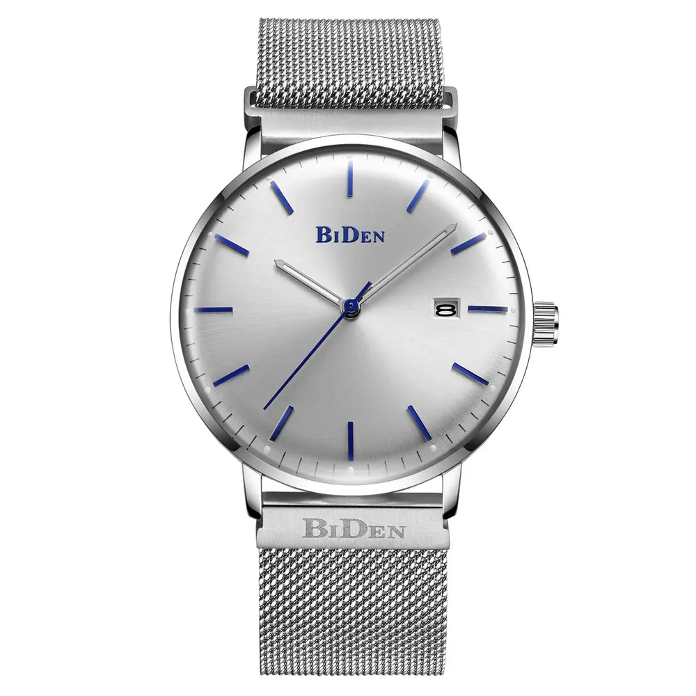 

Цифровые часы для мужчин, деловые Роскошные водонепроницаемые кварцевые часы, ультратонкий сетчатый ремешок, мужские наручные часы