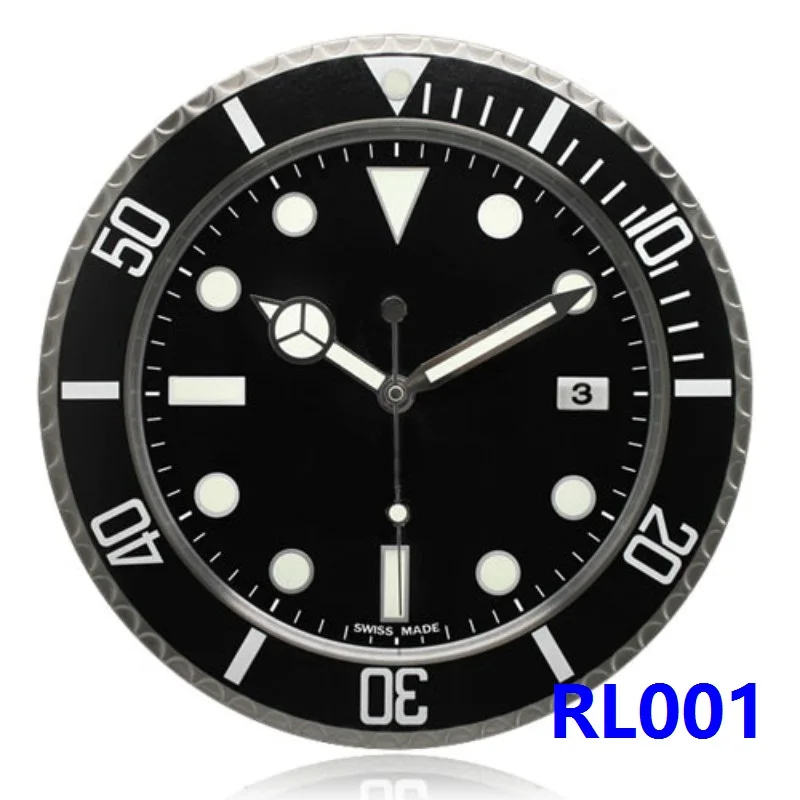 

RLX GMT-MASTER II wall clock modern design high quality luxury brand stainless steel luminous face calendars FT-RLX-SUB001