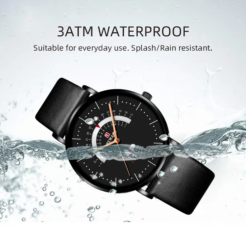 

Reward New Luxury Men Quartz Watch Metal Leather Strap Waterproof Men's Watches Calendar Week Clock Sports Wristwatch