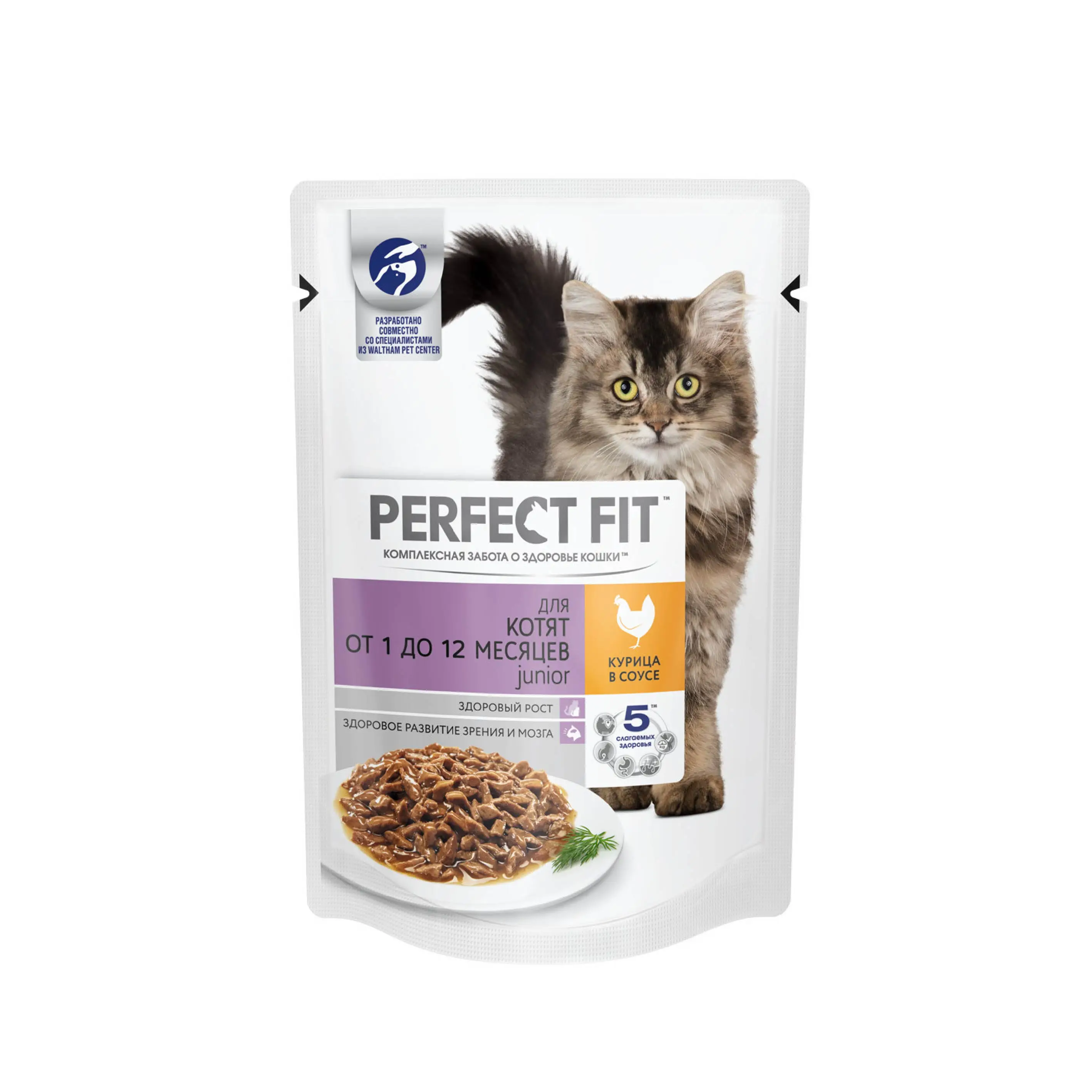 Влажный корм PERFECT FIT &quotкурица в соусе&quot для котят от 1 до 12 месяцев 24 шт по