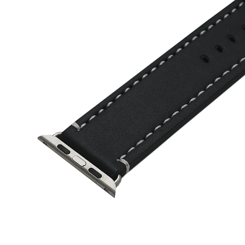 Ремешок для Apple watch 42mm New Кожзам чёрный | Электроника