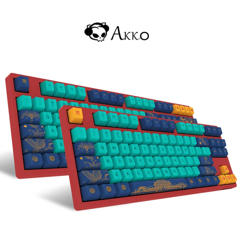 

Проводная игровая механическая клавиатура Akko 87 раскладка вишневого мальчика специальная старинная ностальгическая клавиатура Pbt для ноут...