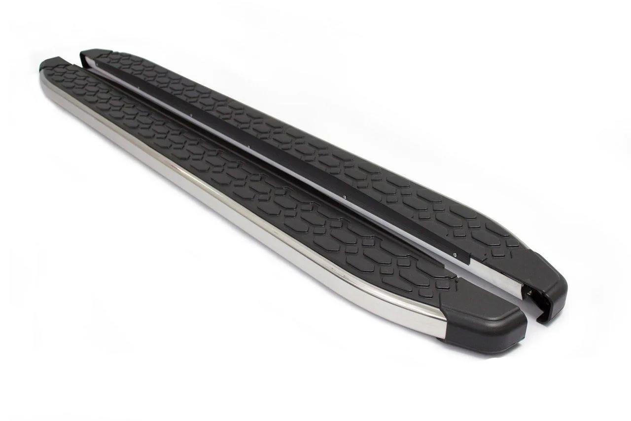 

Hyundai Santa Fe черная линия, боковой шаг, алюминий (2002-2006)