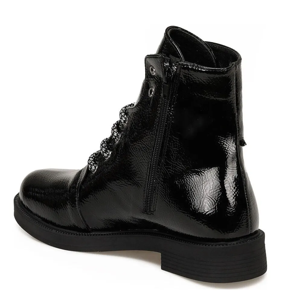 

Black Women'S Boots Zipper Lace-Up Winter Autumn Modern Comfort Fashion Trend 2021