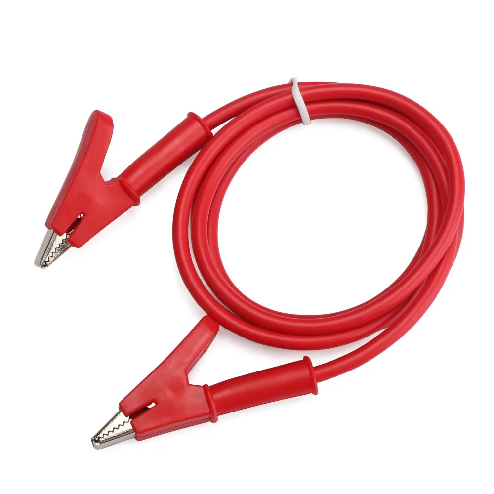 14awg силиконовые зажимы аллигатора тест свинца черный и красный 15A 1 метр Тестовый Кабель мягкий ПВХ Крокодил Зажимы тест ing провод с защитой