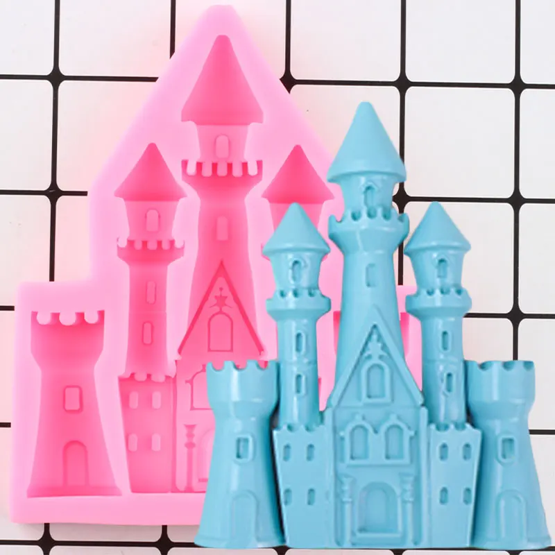 

3D Castle Cake Border Fondant Mold Baby Birthday Candy Polymer Clay Chocolate Molds Cookie Baking Silicone Cake Decorating Tools