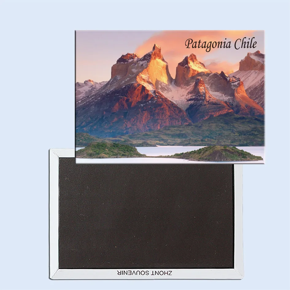 Чили туристические сувениры магнитный холодильник 24591 cornos del Paine и Pehoe Lake | Дом сад