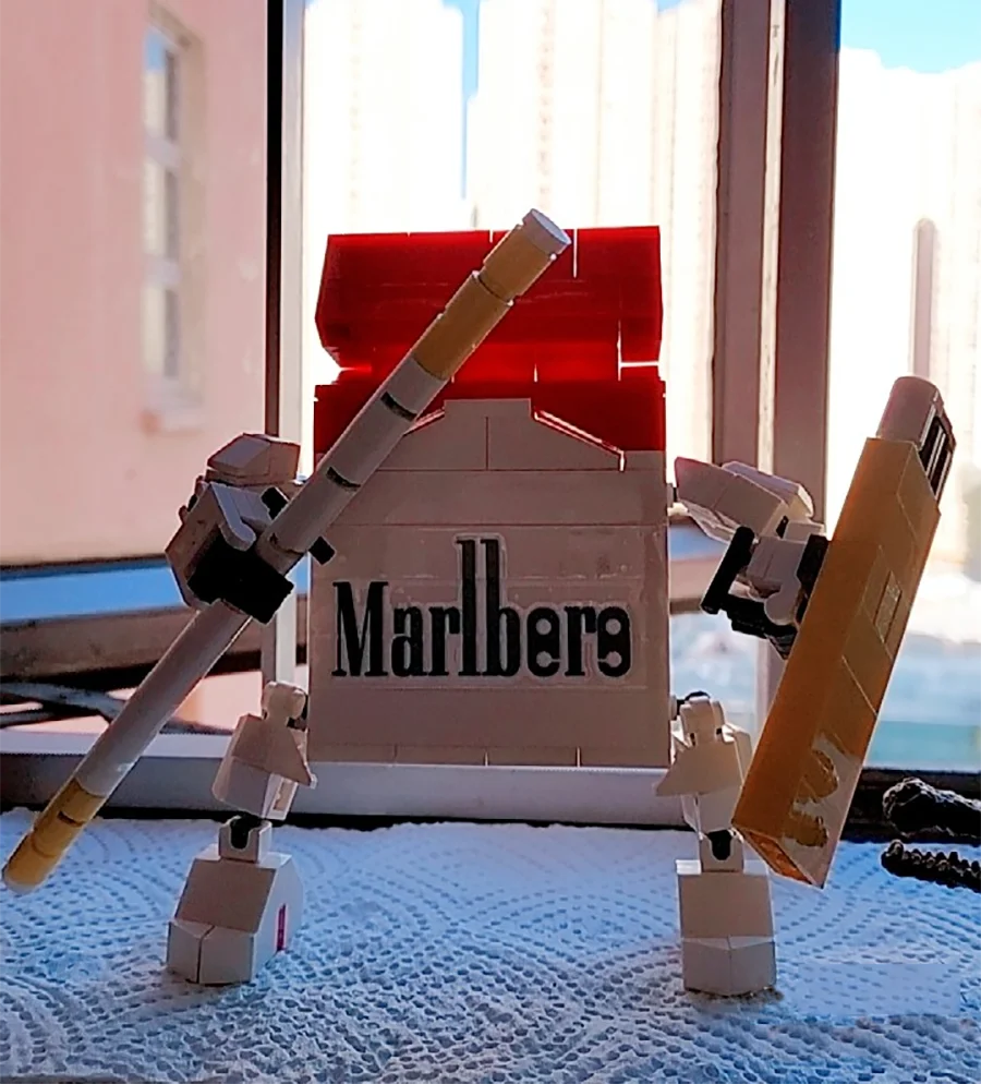 Идеи для Bricklink робот MOC Cigarette Mecha красный желтый зеленый набор сделай сам
