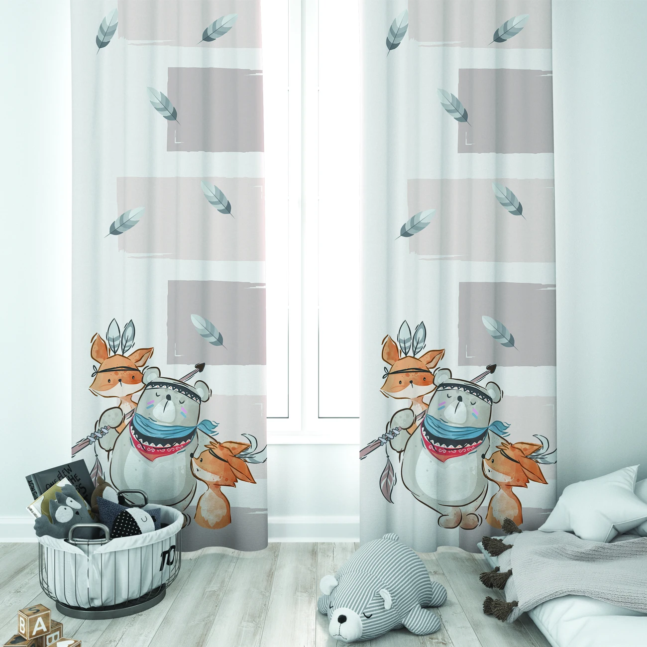 Шторы для детей 3D печатные декоративные предметы домашнего детская комната с