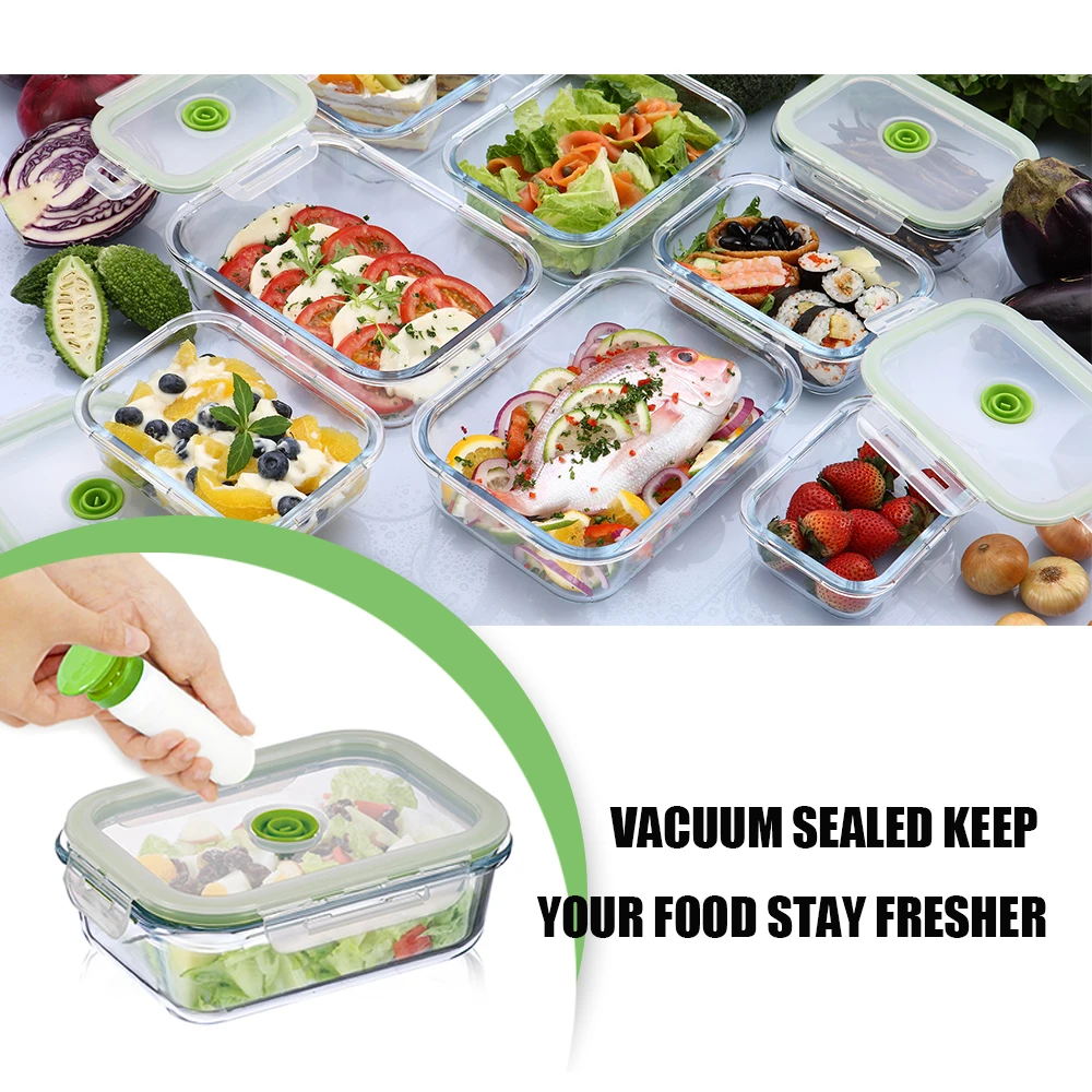 2 шт. стеклянная вакуумная свежая коробка кухонные контейнеры для хранения