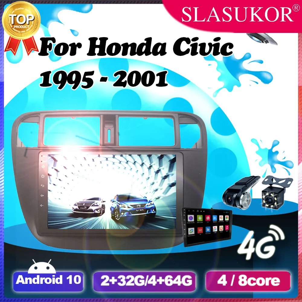 9-дюймовый Android 10 Автомобильный видео для Honda Civic 1995 1996-1997 Carplay Авторадио DSP 4G 8 ядер