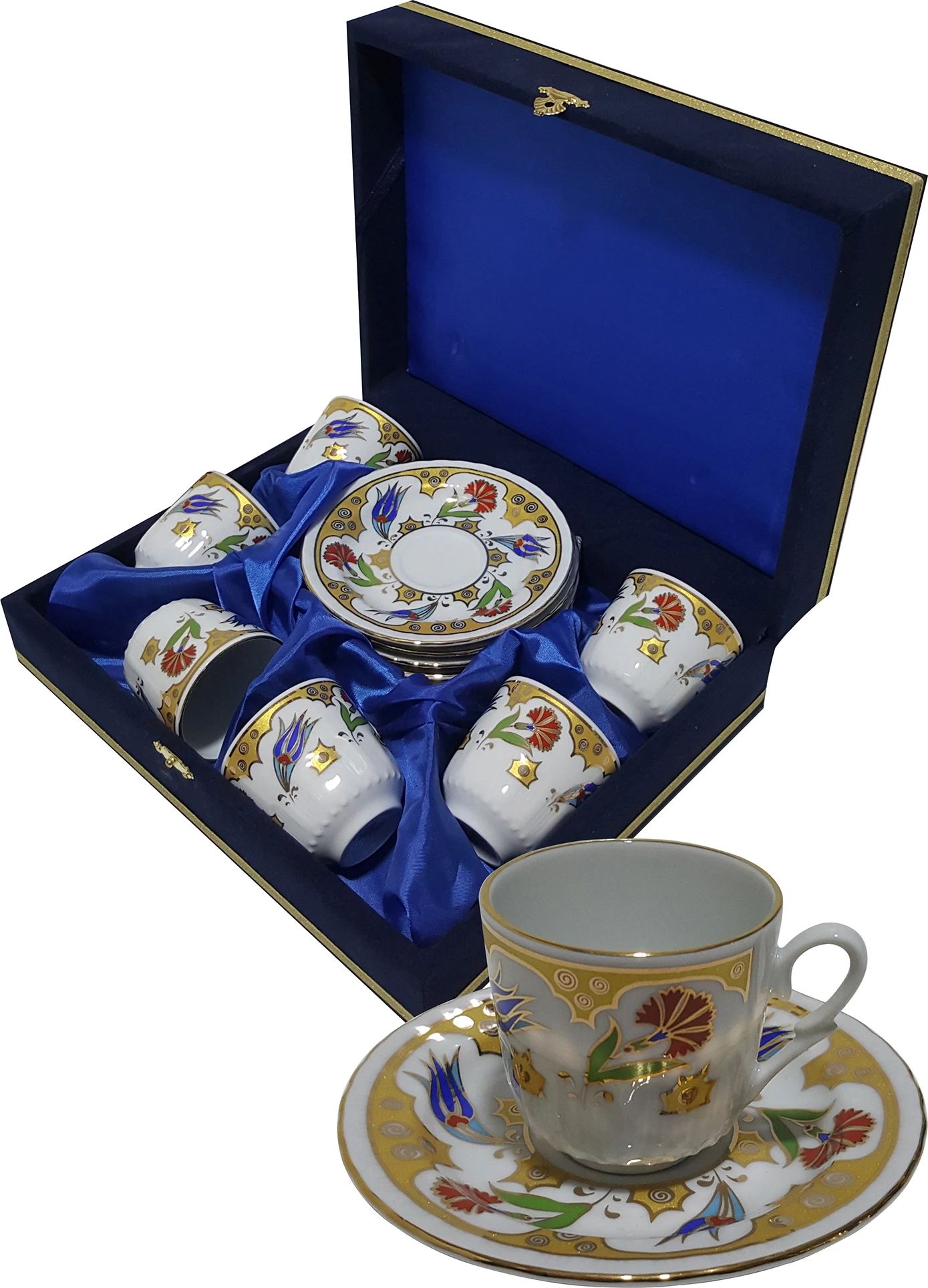 

6x2 Gilded Porcelain Coffee Cup and Saucer Set , Coffee Mug, Mug, Coffee Cup Set, Cup, Cups and Saucers, Coffee ware, Table Ware