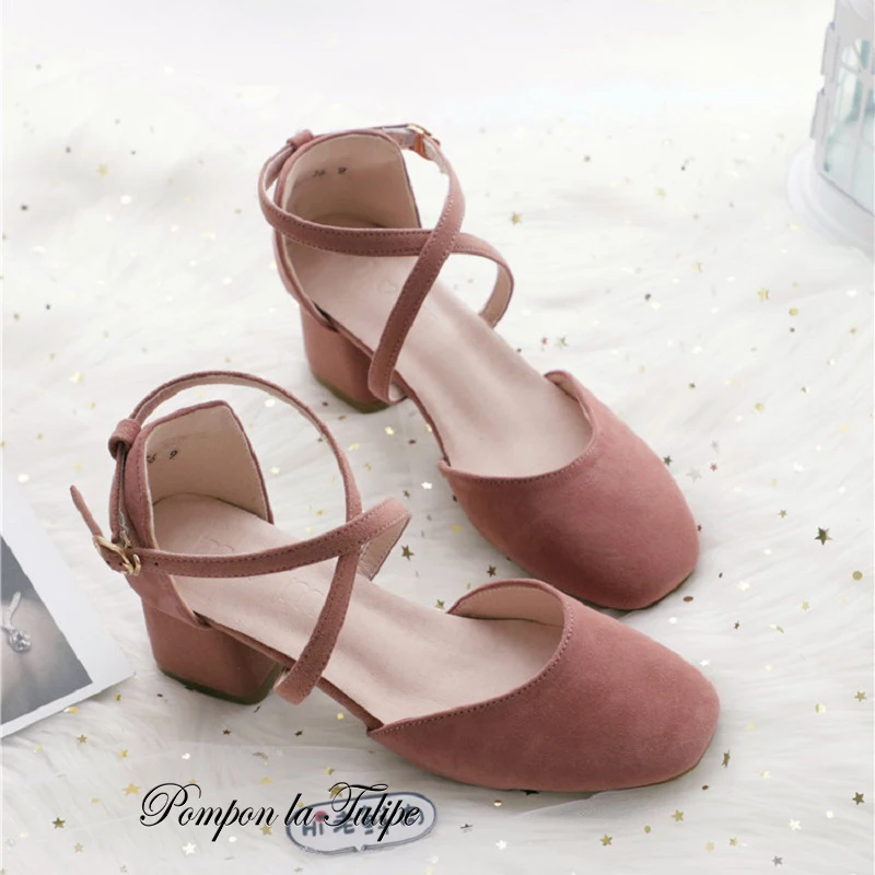 Шикарные детские замшевые туфли с круглым носком из натуральной овечьей кожи на