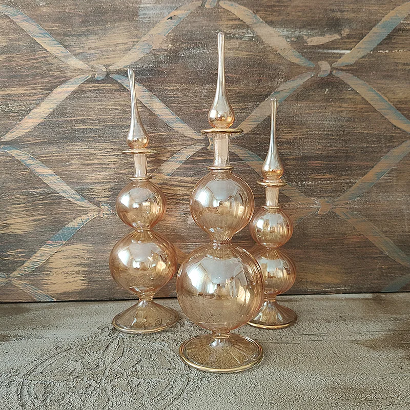 Наборы флаконов для духов из 3 предметов. Выдувное стекло. Ручная работа. Дизайн.