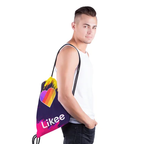 Рюкзак-мешок с принтом LIKEE для мальчиков и девочек работы в школе путешествий