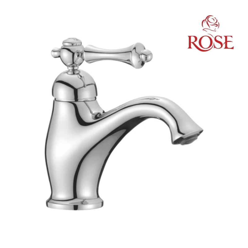 ROSE Смеситель для раковины латунный кран горячей и холодной воды хромированный на