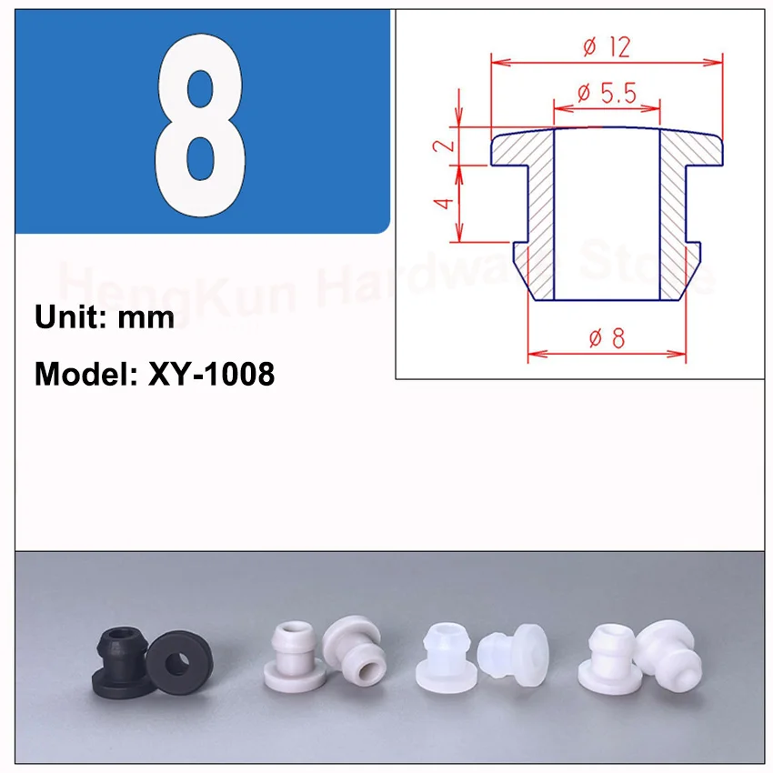 Силиконовые заглушки для отверстий 4,5-14 мм, набор из 10 шт., черные, белые, серые, прозрачные