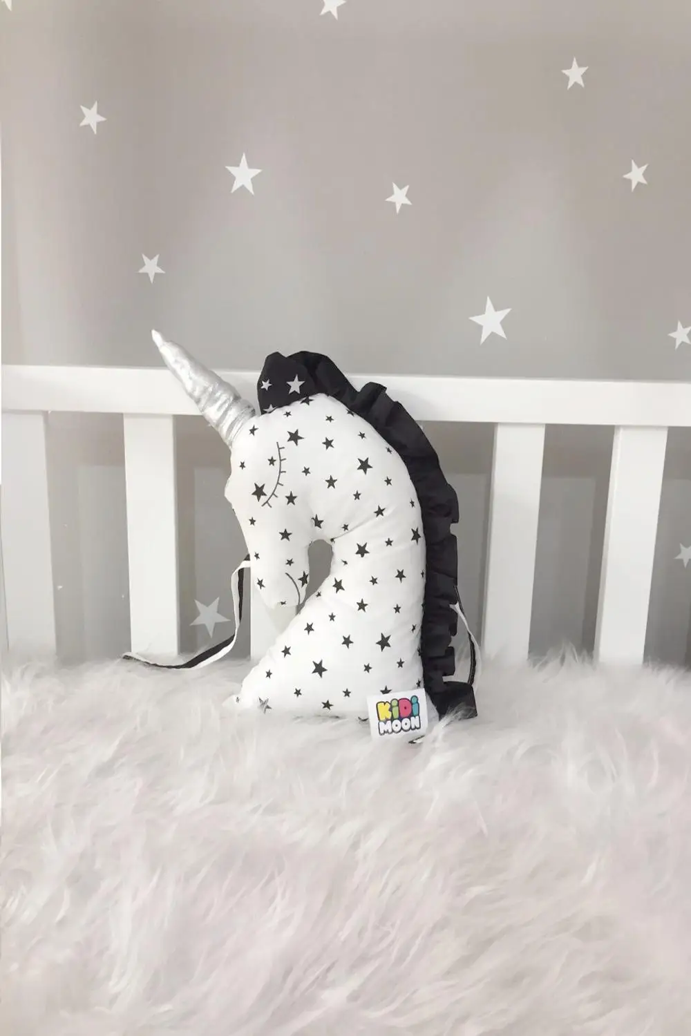 

Jaju Baby KidiMoon Black Star Horse Crib Protection Decor Cushion