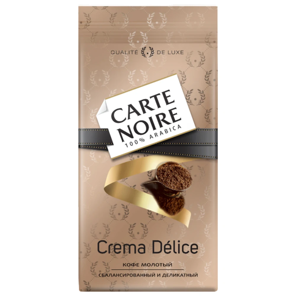 Кофе натуральный жареный молотый Carte Noire crema délice пакет 230г|Молотый кофе| |