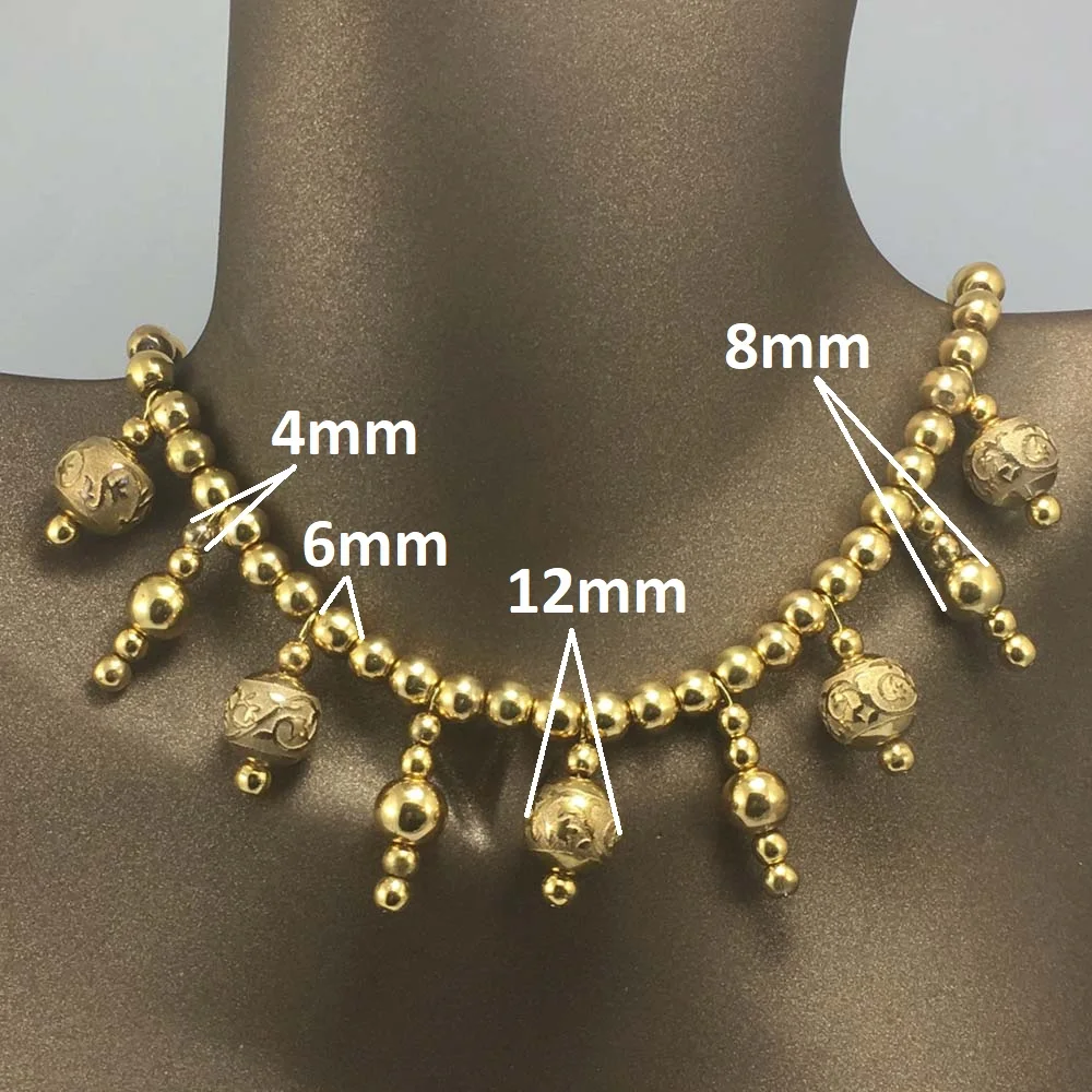 

Necklace 24k Gold Painted Glass Beaded Handmade Woman Fashion Jewelry Made In Turkey N1394