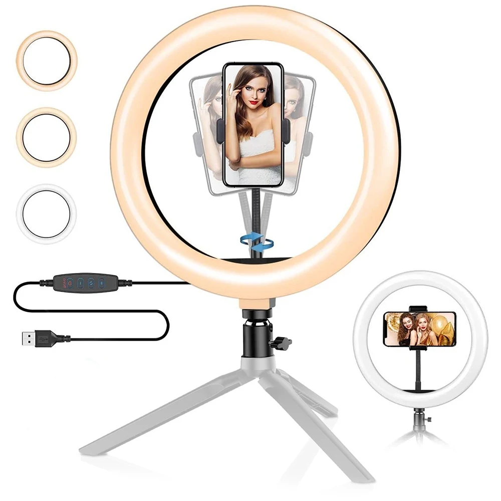 Светодиодный кольцевой светильник лампа с регулируемой яркостью 11 дюймов 28 см