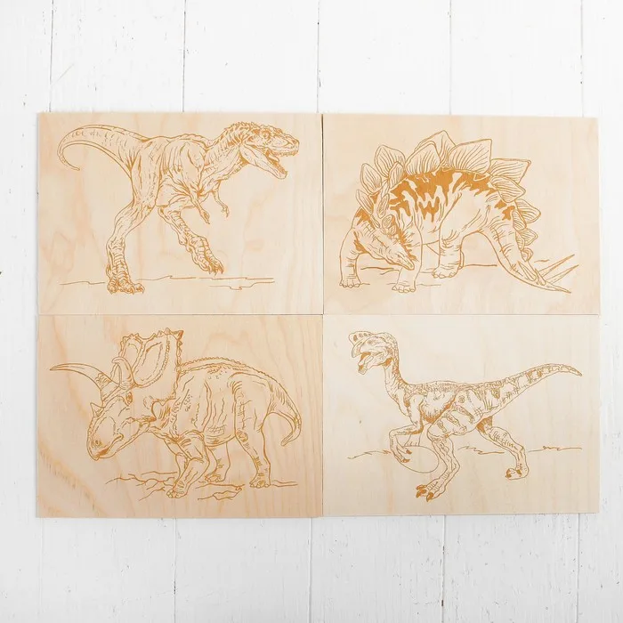 Boards for burning out 5 pcs. 'Тираннозавр Triceratops Stegosaurus Овираптор' |