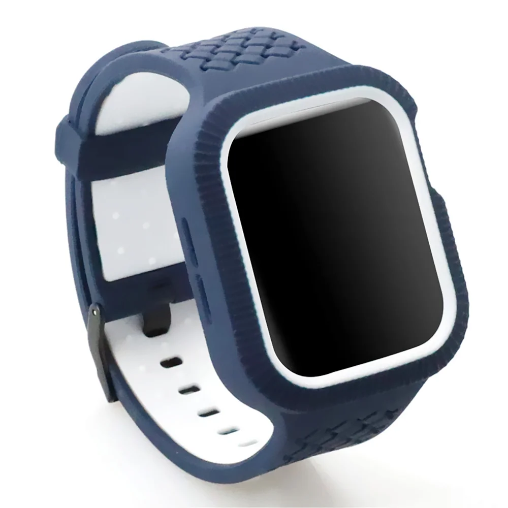 Чехол+ ремешок для часов Apple watch band 44 мм/40 мм iWatch band 42 мм 38 мм тканый силиконовый ремешок для часов Браслет Apple watch 5 4 3 21 40
