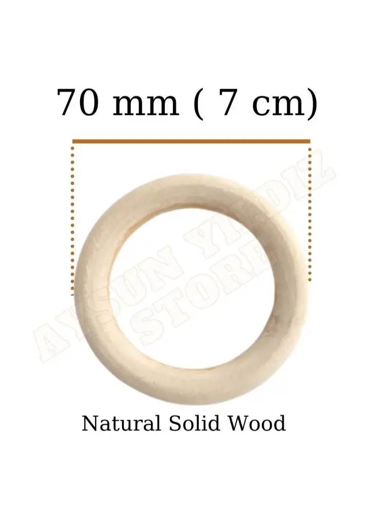 70 мм (7 см) натуральное твердое дерево кольцо Погремушка-грызунок (кольца