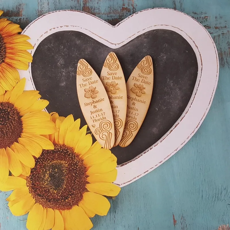 Деревянный магнит с гравировкой имени деревянная доска для серфинга на заказ