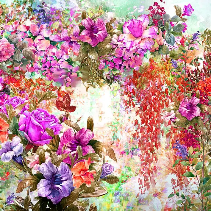 

Curtain Butterflies and Orchids Flowers Summer Bloom Garden Artistic Floral Photo Purple White