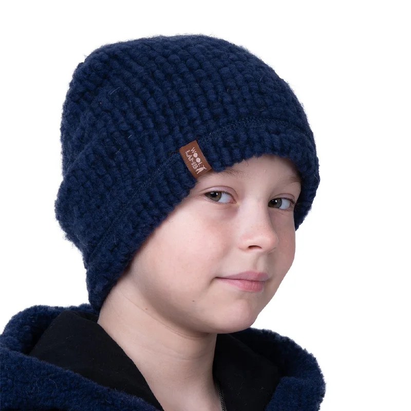 Шапка зимняя из овечьей шерсти WOOLLAMB цвет Синий шапка овечья мужская овчины