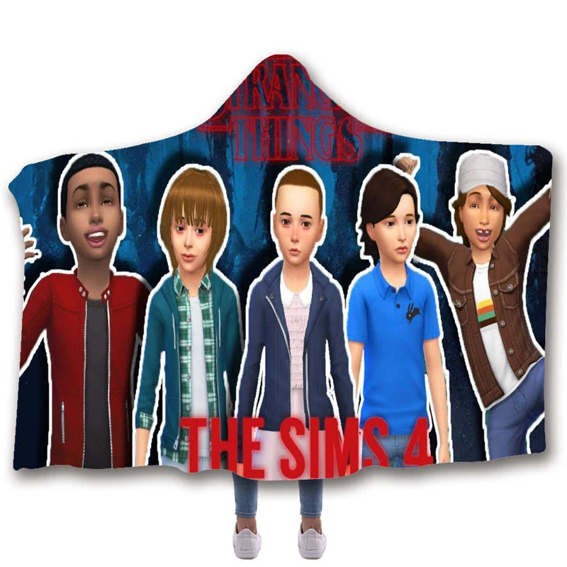 Аниме странные вещи с принтами плюша на меху капюшоном и застежкой Одеяло для